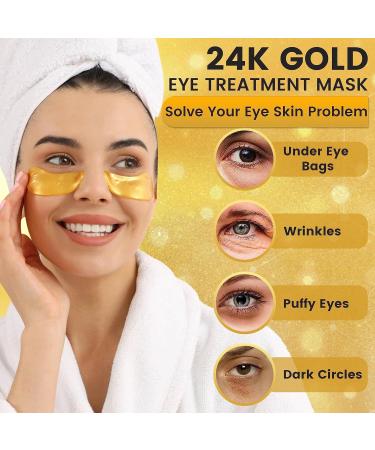 24K Gold Crystal Collagen Eye Mask - Hydrating & Anti-Aging Treatment for All Skin Types - International Shipping Available - Buy Online on GoSupps.com