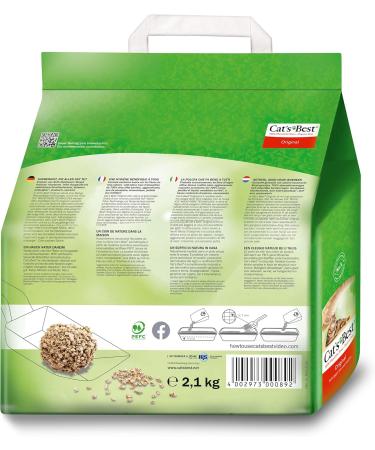 Cat's Best Original Cat Litter - 100% Vegetable Clumping Cat Litter with Maximum Suction Power 2.1 kg (Pack of 2) - Eco-Friendly & Effective - Buy Online on GoSupps.com