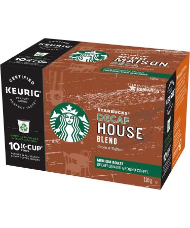 Starbucks House Blend Decaf K-Cups Single Serve Keurig Compatible Coffee Pods For Keurig Brewers - 60 Capsules House Blend Decaf 10 count (Pack of 6) - Buy Online on GoSupps.com