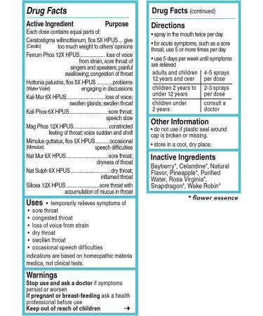 Siddha Remedies Throat & Voice Spray | Natural Homeopathic Relief for Sore Throat & Stress | 100% Natural Cell Salts & Flower Essences - Buy Online on GoSupps.com