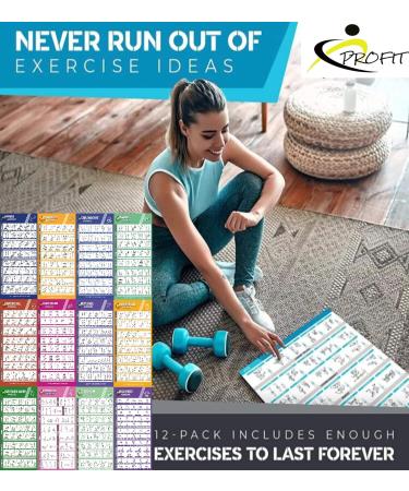 Optimal Home Fitness Studio: 12 Laminated Exercise Posters for Men & Women - Yoga Dumbbells & More - Buy Online on GoSupps.com