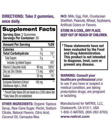 Natrol Elderberry Gummies 100mg - Immune Health Support | 60 Count - Buy Online on GoSupps.com