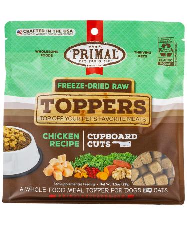 Primal Cupboard Cuts Freeze Dried Raw Dog Food Topper, Grain Free Meal Mixer for Dogs & Cat Food Topper Chicken 3.5 Ounces (Pack of 1) - Buy Online on GoSupps.com