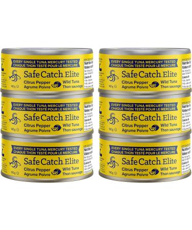 Safe Catch Elite Lowest Mercury Canned Solid Wild Tuna Fish Steak Seasoned Citrus Pepper Every Tuna Is Tested Gluten-Free Paleo Non-GMO High Protein Food 5oz Cans Pack of 6 - Buy Online on GoSupps.com