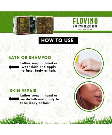 Buy Flovino Real African Black Soap 1lbs | Natural Bar Soap for Acne & Oily Skin | Clear Even Skin Tone | Best African Formulas Online - Buy Online on GoSupps.com