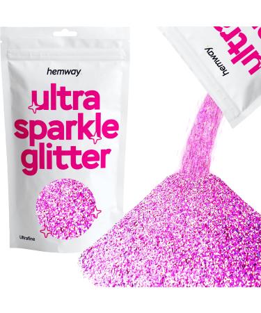 Hemway Ultra Sparkle Glitter Pink Holographic 100g / 0.35oz Multi-Purpose Epoxy Resin Arts & Crafts Cosmetic Safe Body Hair Face Nail Weddings Art Beauty Tumblers Flowers Powder Dust Premium