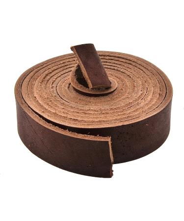Mandala Crafts Genuine 1 Inch Wide Brown Leather Strap - 6 Feet Long Flat Black Cowhide Cord for Crafts and Leather Belt Making - Buy Online on GoSupps.com