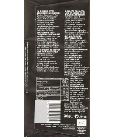  Vivani Vivani Pure melted chocolate blanket 200 g 1 unit - Buy Online on GoSupps.com