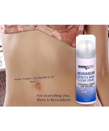 Revivaderm RevivaScar Stretch Mark & Scar Cream - Professional Strength Treatment for Stretch Marks, Acne Scars & Renewal - 1oz - Buy Online on GoSupps.com