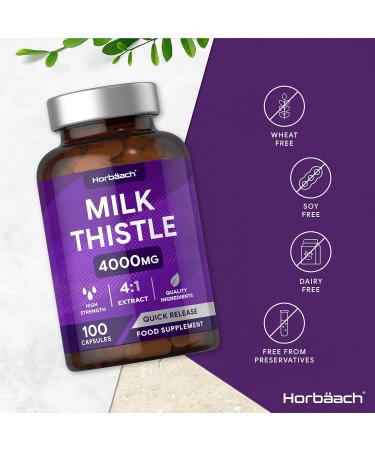 High Strength Milk Thistle Capsules 4000mg - 100 Tablets | Liver & Gallbladder Support - No Artificial Preservatives - Buy Online on GoSupps.com