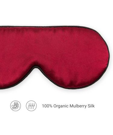 Morus Organic Mulberry Silk Sleep Mask - Adjustable Light-Blocking Non-Toxic 22MM Silk in Red | Luxury Sleep Accessory - Buy Online on GoSupps.com
