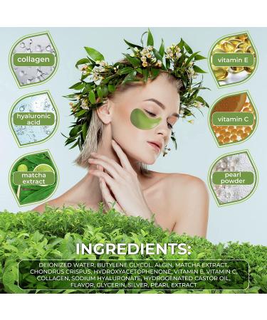 NBCT Collagen Eye Mask 60 pcs with Matcha Green Tea Extract - Under Eye Patches for Puffy Eyes, Dark Circles & Anti-Wrinkle Treatment - Buy Online on GoSupps.com