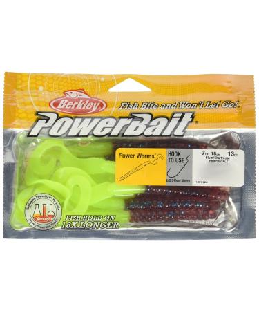 Berkley PowerBait Power Worm Plum/Chartreuse 7" (13 Count)