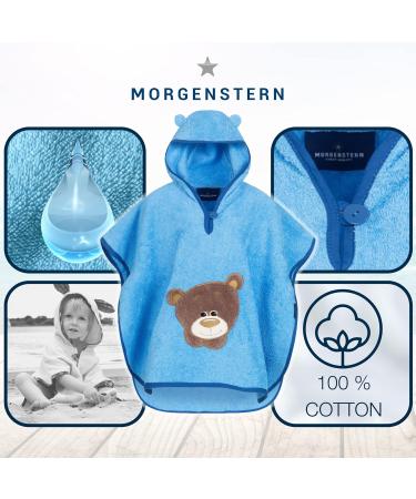 Buy Morning Star Badeponcho for Kids - 100% Cotton Oeko-Tex Hooded Towel & Bathrobe for Babies (1-3 Years) - Blue Bear Design - Buy Online on GoSupps.com