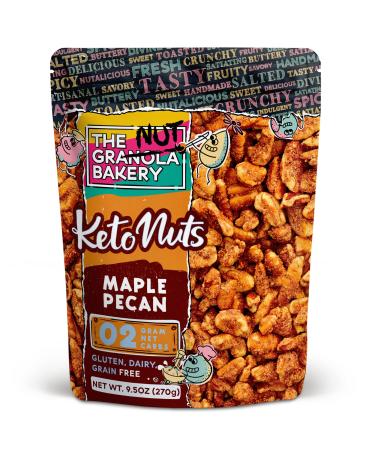 The Nut Bakery Maple Pecan Keto Snacks | 2g Net Carb | Low Carb Nuts, 9.5 Ounces Maple Pecan 9.5 Ounce (Pack of 1)