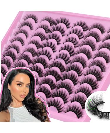 Wholesale Natural Lashes 30 Pairs False Eyelashes Faux Mink Fluffy Wispy Cat Eye Lashes Sets Pack 6 Styles Mixed 3D Strip Fake Eyelashes by HeyAlice