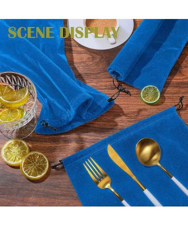 4-Piece Silver Storage Anti-Tarnish Cloth Bags for Jewelry & Silverware | Silver Polishing Cloth for Tarnish Cleaning | Blue 9.8 x 12.8 Inch - Buy Online on GoSupps.com