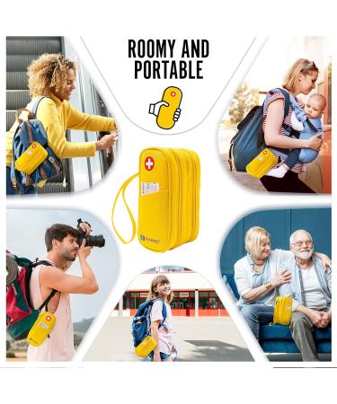 PracMedic Bags Epipen Carry Case - Insulin Cooler Travel Case for Diabetic Supplies - Yellow Diabetic Supply Bag - Buy Online on GoSupps.com