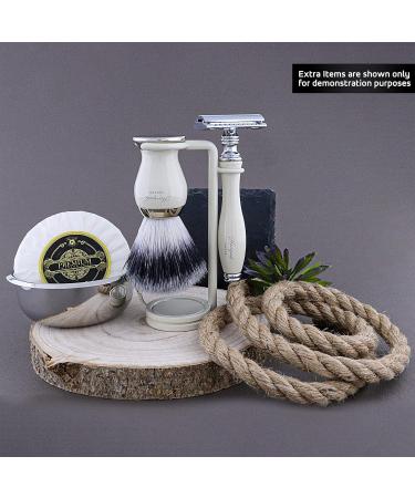 Premium Shaving Kit Gift for Men - Safety Razor Brush Bowl Stand - No Blades Included | International Shipping - Buy Online on GoSupps.com