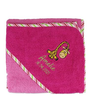 Wolimbo hooded towel personalized with name and motif - berry-orchid - 80x80 cm - for babies and children 80x80cm pink-rose - Buy Online on GoSupps.com