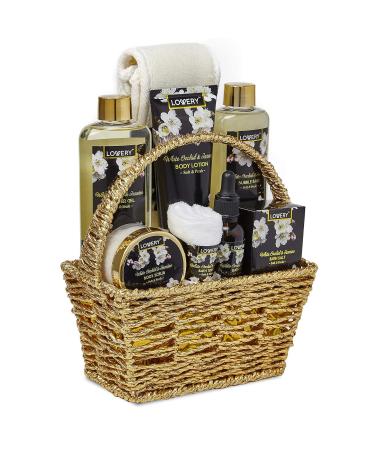 Orchid & Jasmine Home Spa Gift Set for Men and Women - 9 Piece Bath and Body Care Package - Includes Scrubs, Lotions, Oils, and More - Perfect Fathers Day Gift - Buy Online on GoSupps.com