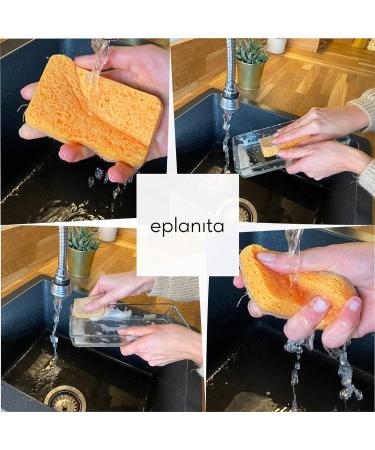 Eplanita Natural Plant Based Scrub Sponges - Non-Scratch Biodegradable Eco Scourers (3 Pack) - Buy Online on GoSupps.com