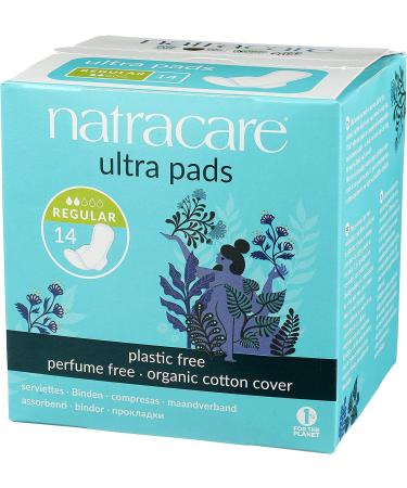 Natracare Ultra Pads with Wings - Organic Cotton, Eco-Friendly, Regular Size (14 Pads) - Buy Online on GoSupps.com