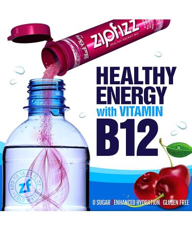 Zipfizz Black Cherry Sports Energy Mix - 20 Tubes of Vitamin B12 Boost | Healthy Energy Supplement - Buy Online on GoSupps.com