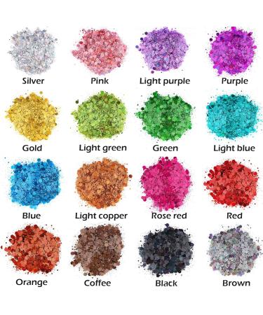 Buy Tahbarshi 16 Colors Glitter Hexagonal Sequins | Sparkling Craft & Cosmetic Glitter for Parties Festivals & DIY Projects - International Shipping Available - Buy Online on GoSupps.com