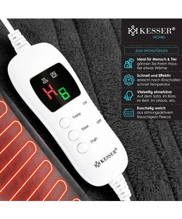Kesser Heating Ceiling 180x130cm Gray | T V S d GS Checked | Electric Thermal Blanket with Timer & 9 Temperature Levels | Washable Up to 40 C | Digital Display | Cuddly Ceiling for Ultimate Comfort - Buy Online on GoSupps.com