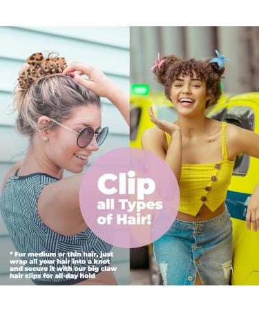Premium Big Claw Clips (8 Pack) for Women - Ideal for Thick or Thin Hair | Strong and Stylish Hair Claw Clips for Easy Styling - Buy Online on GoSupps.com