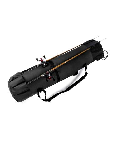 HUNTVP Fishing Rod Reel Case Bag Organizer Travel Carry Case Carrier Holder Pole Tools Storage Bags Black