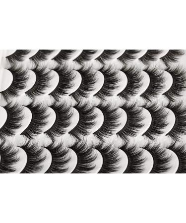 Yawamica 3D Mink Fluffy False Eyelashes Pack - 16 Pairs Natural and Dramatic Faux Mink Lashes - Handmade 18MM Multipack - Desire - Buy Online on GoSupps.com