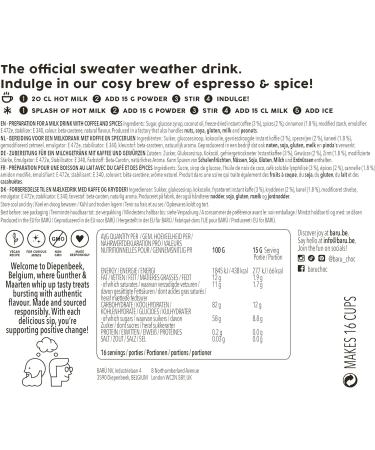 Bar Bar Pumpkin Spice Latte Pack of 4 x 250 g Instant coffee preparation with pumpkin cinnamon & Jamaican pepper Vegan natural without artificial flavors 48 cups Pumpkin Spice Latte 4 x 250g - Buy Online on GoSupps.com
