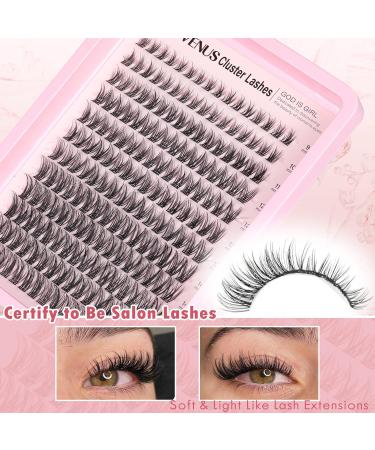Goddvenus Lash Clusters Kit | Wispy Lash Extensions & Waterproof DIY Eyelashes | 192 Natural Individual Clusters with Glue & Tweezers - Buy Online on GoSupps.com