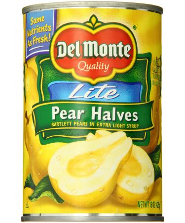 Del Monte Pear Halves, Lite, 15 Ounce (Pack of 12)