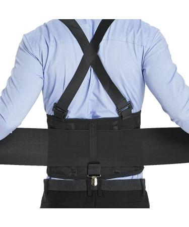 NeoTech Care Lumbar Brace with Removable Pants Clips & Detachable Suspenders - Back Support Belt - Adjustable & Breathable - Shoulder Holsters - Black (Size L) - Buy Online on GoSupps.com