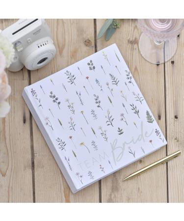 Ginger Ray Floral Team Bride Photo Album with 16 Photo Pages and 16 Blank Pages Hen Party Guest Book Photo Album