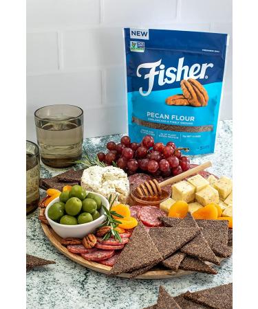 Fisher Pecan Flour 32 oz - Gluten-Free, Non-GMO, Keto, Paleo, Vegan Friendly - Unblanched & Finely Ground - Buy Online on GoSupps.com