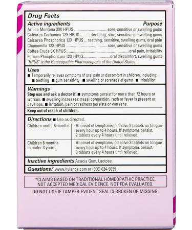 Hyland's Naturals Baby Daytime Soothing Tablets - Chamomilla for Oral Discomfort & Irritability - 125 Count - Buy Online on GoSupps.com