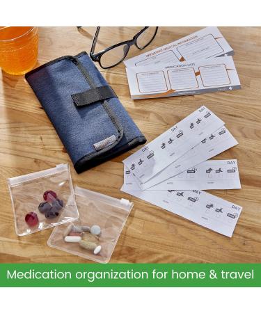 Smooth Trip Slim Folding Pill Organizer - 8 Food Grade Zip-close Pouches for Travel & Home Medication Storage - Buy Online on GoSupps.com