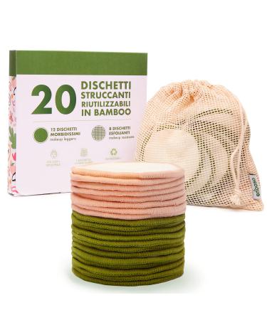 20 Washable bamboo jam pads |Reusable slowdown pads |Facial make-up removal towels with bags |Enooso (12 soft + 8 peels)