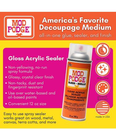 Mod Podge Spray Acrylic Sealer 12oz Gloss Clear - Craft Projects Sealant, Non-Yellowing, Quick Drying - Buy Online on GoSupps.com