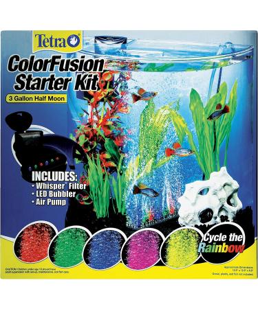 Tetra ColorFusion 3 Gallon Half-Moon Aquarium Kit with Bubbler & Color-Changing Light - Buy Online on GoSupps.com