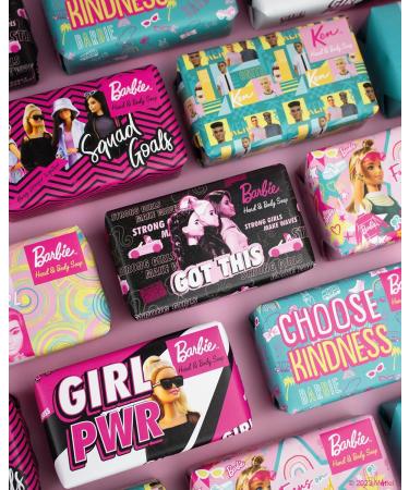 The English Soap Company Barbie The Dream Team Soap Bar Luxury Grapefruit Shea Butter Soap Bar Moisturising Soap Bar for Face and Body Grapefruit Crush Scent 190g - Buy Online on GoSupps.com