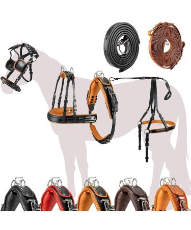 Esposita single-chipping "professional" carriage dishes for Shetty pony and horse dishes for minishetty to XL cold blood Routing dishes for feeders Full/WB black and bright brown