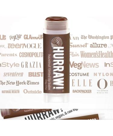 Hurraw! Hazelnut Tinted Lip Balm: (Sheer Brown Tint) Organic Certified Vegan Cruelty and Gluten Free. Non-GMO 100% Natural Ingredients. Bee Shea Soy and Palm Free. Made in USA - Buy Online on GoSupps.com