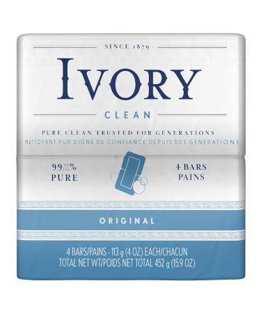 Ivory Original 4-Count: Bath Size Bars 4 Ounce (Pack of 4)