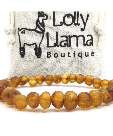 Raw Adult Baltic Amber Bracelet - All Natural Pain Relief for Adults to Help Migraines Sinus Arthritis and More! - Cognac (Large) Large (Pack of 1)