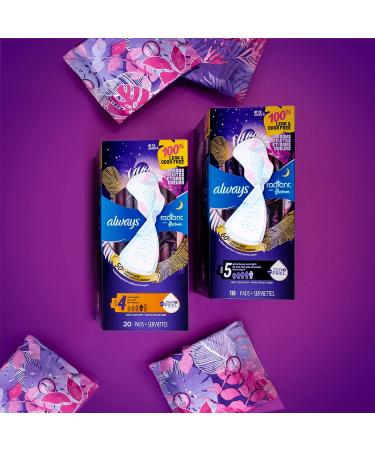 Always Radiant Pads Size 4 Overnight Absorbency Scented 20 Count - Pack of 1 - Buy Online on GoSupps.com